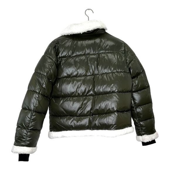 7 For All Mankind Green Thermal Puffer Coat Size Medium - Picture 3 of 10